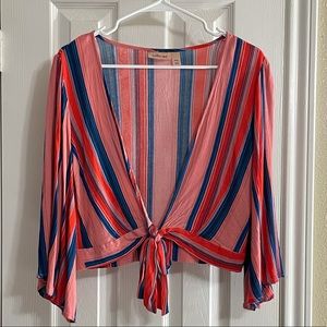 Willow & Root Striped Chiffon Top | Sz Medium
